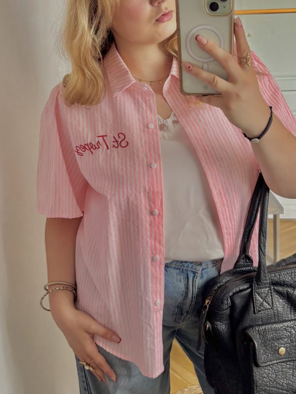 Chemise rayée rose "St Tropez"