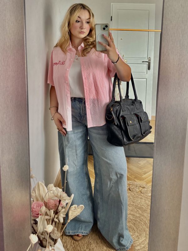 Chemise rayée rose "St Tropez"