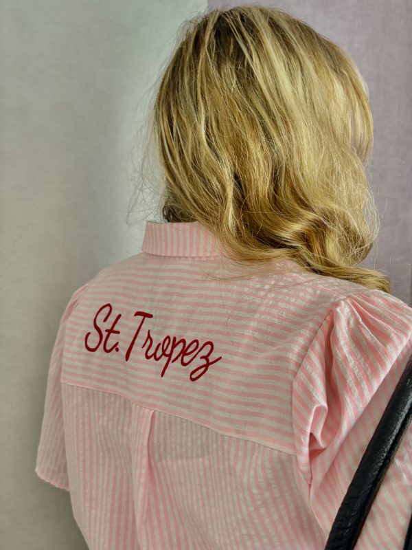 Chemise rayée rose "St Tropez"