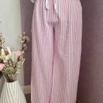 Pantalon rayé rose "Lewis"