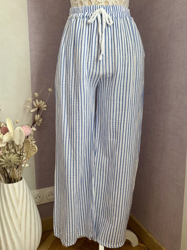 Pantalon rayé bleu "Lewis"