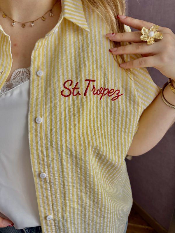 Chemise rayée jaune "St Tropez"