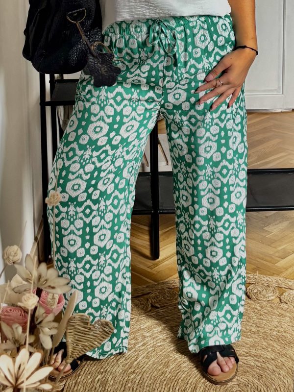 Pantalon vert motifs "Charles" - 38