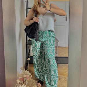 Pantalon vert motifs "Charles" - 38
