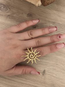 Bague breloque dorée - TU
