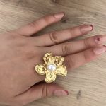 Bague breloque dorée - TU
