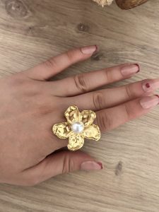 Bague breloque dorée - TU