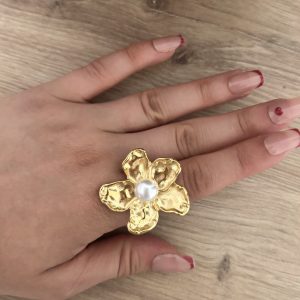 Bague breloque dorée - TU