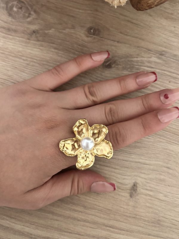 Bague breloque dorée - TU