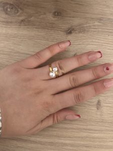 Bague breloque dorée - TU