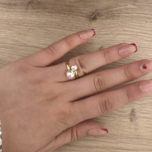 Bague breloque dorée - TU