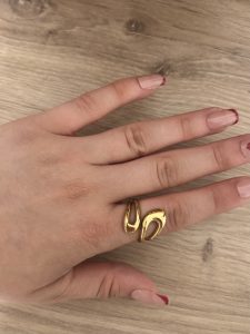 Bague breloque dorée - TU