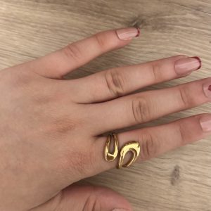 Bague breloque dorée - TU