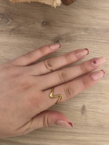 Bague breloque dorée - TU