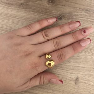 Bague breloque dorée - TU