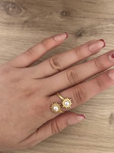 Bague breloque dorée - TU