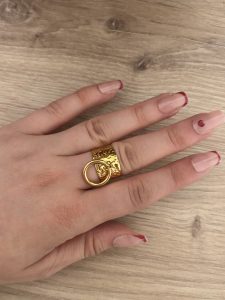 Bague breloque dorée - TU