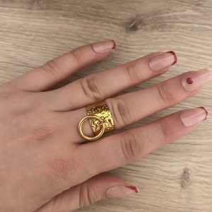 Bague breloque dorée - TU